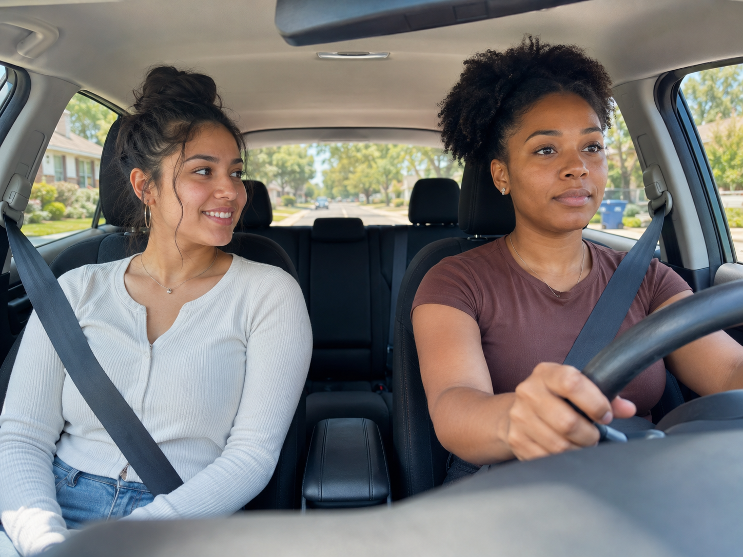 Adult practicing with a licensed driver